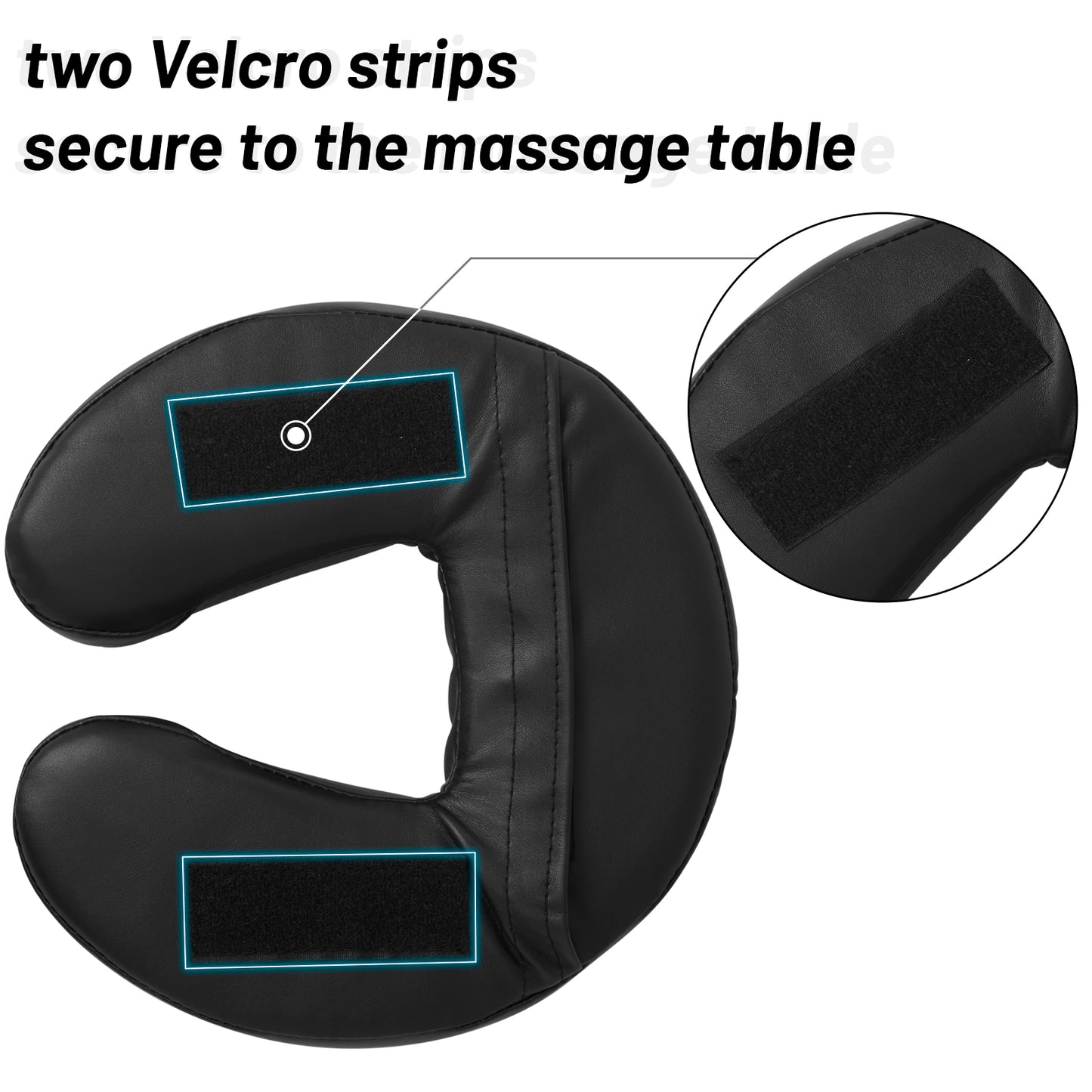 CLORIS Universal Headrest Face Cushion Face Pillow for Massage Tables Massage Chairs Spa Bed(Black)