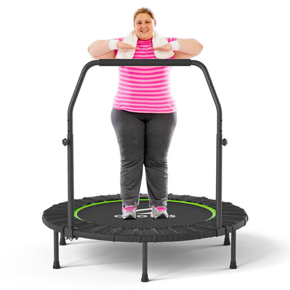 CLORIS 40in Foldalbe Mini Trampoline for Kids Adults Indoor Outdoor 5 Height Adjust Load 400lbs