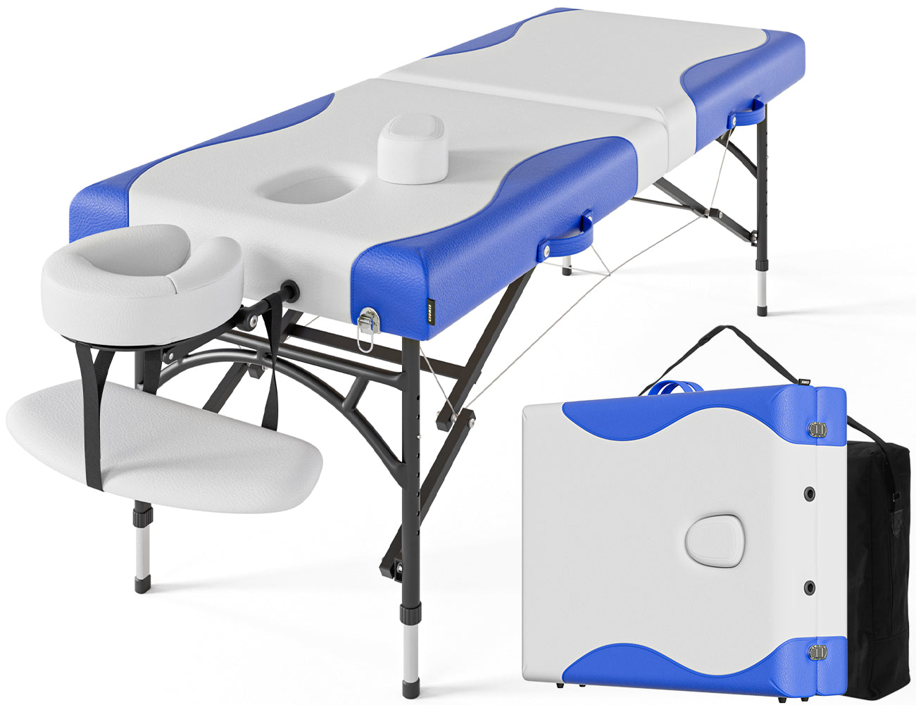 CLORIS 84" Lightweight 2-Section Massage Table Portable Aluminium Leg with Carrying Bag