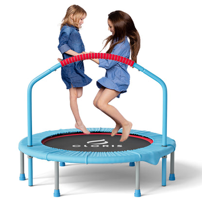 CLORIS 38in Folding Mini Trampoline with Adjustable Foam Handle with safty Padded Cover Best Gift for Kids