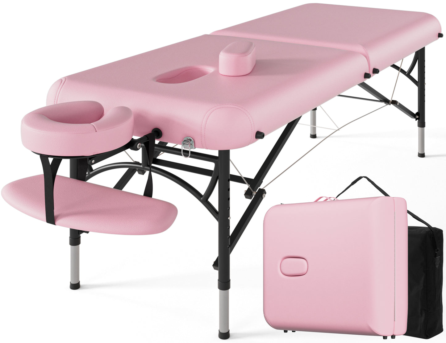 CLORIS 84" Professional 2-Section Massage Table Aluminium Leg with Carrying Bag