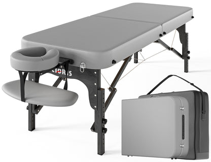 CLORIS 84" Professional Massage Table Portable Reinforced Wooden Leg 2 Folding Lightweight Spa Salon Tattoo Massage Bed Height Adjustable Hold Up to 1100LBS with Carrying Bag