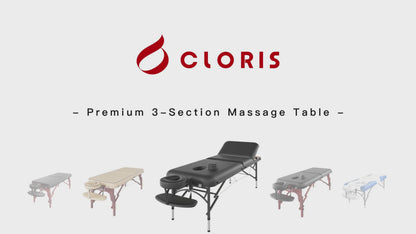 CLORIS 84" Professional 3-Section Massage Table Aluminium Leg with Carrying Bag